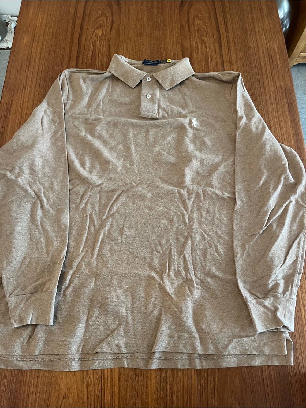 Polo by Ralph Lauren Long Sleeve Polo Shirt - Taupe